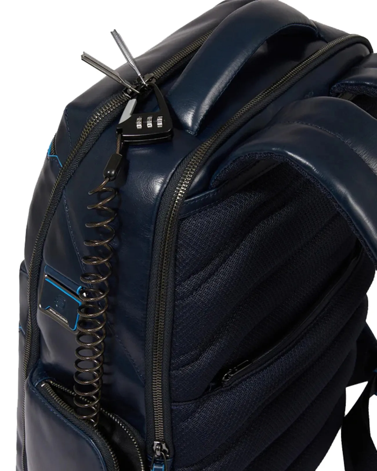 Piquadro - Zaino in pelle porta pc 15,6'' personalizzabile Blue Square | Studioarch.com