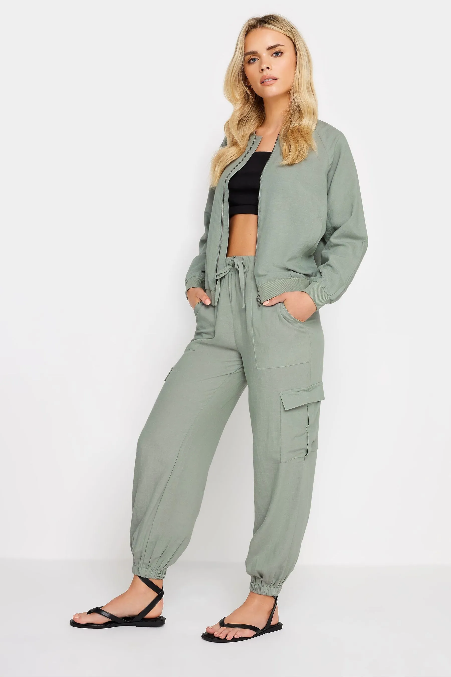 PixieGirl Petite - Giacca bomber in lino