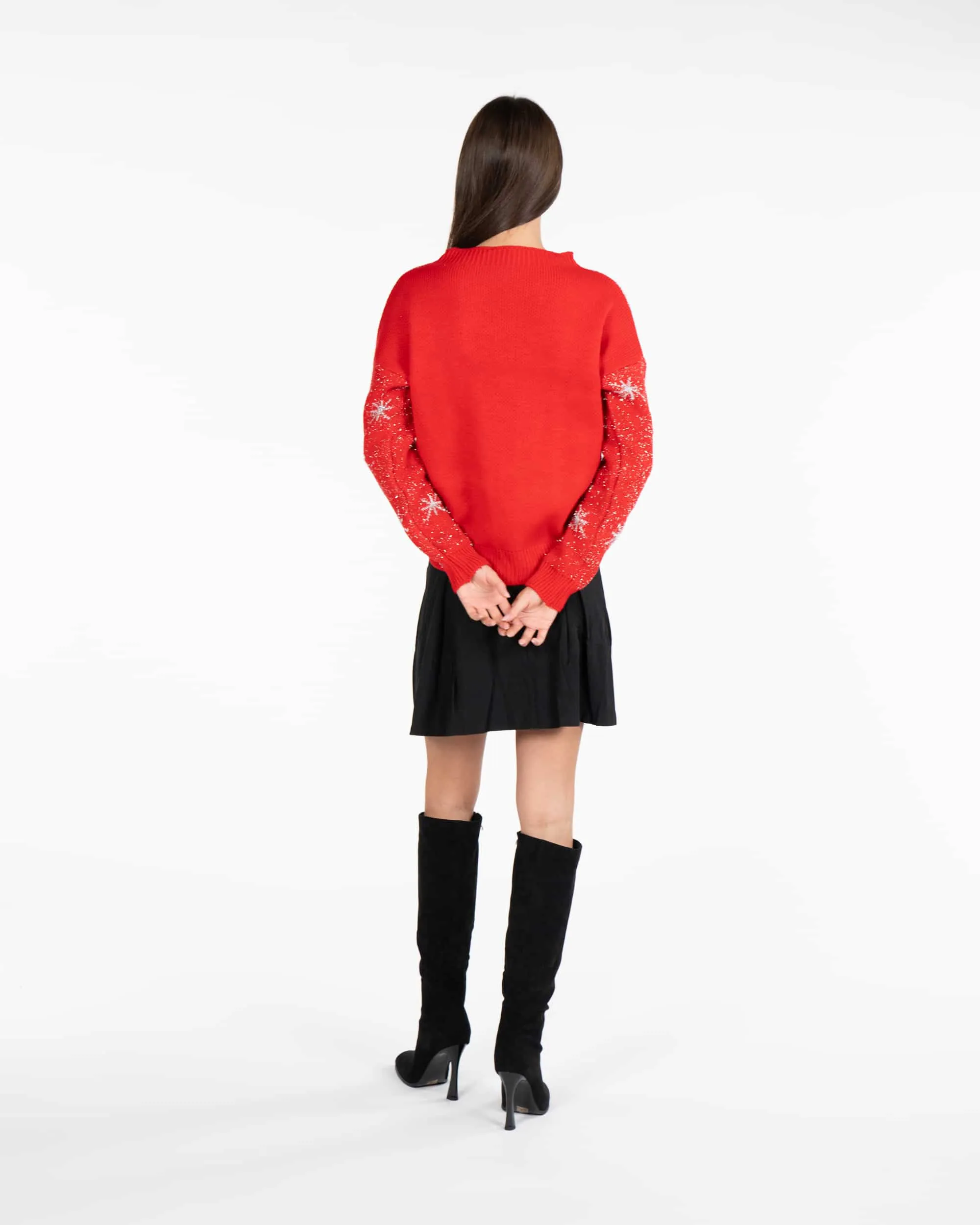 Pullover fiocchi di neve - ROSSO
