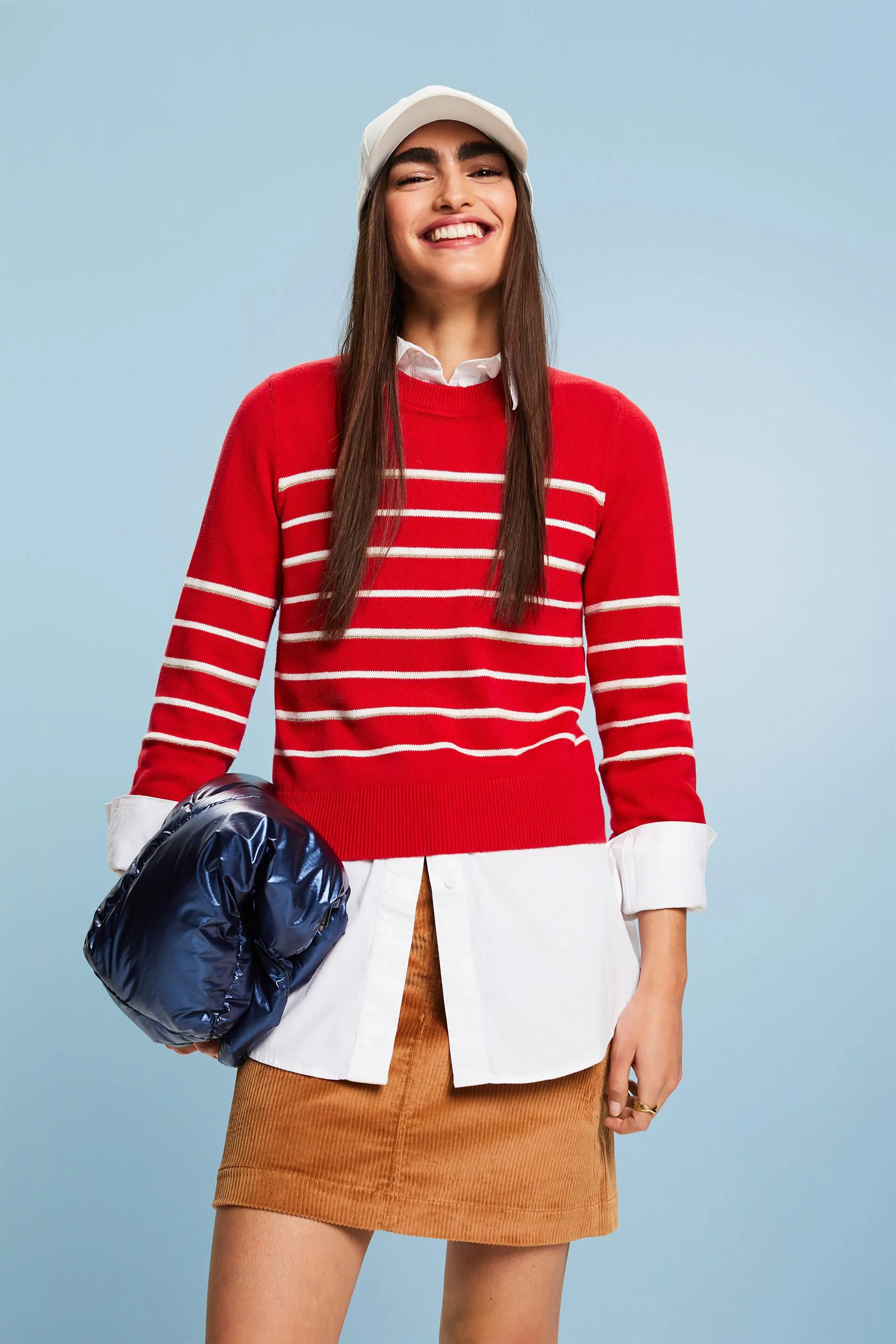 Pullover in maglia a righe con cashmere