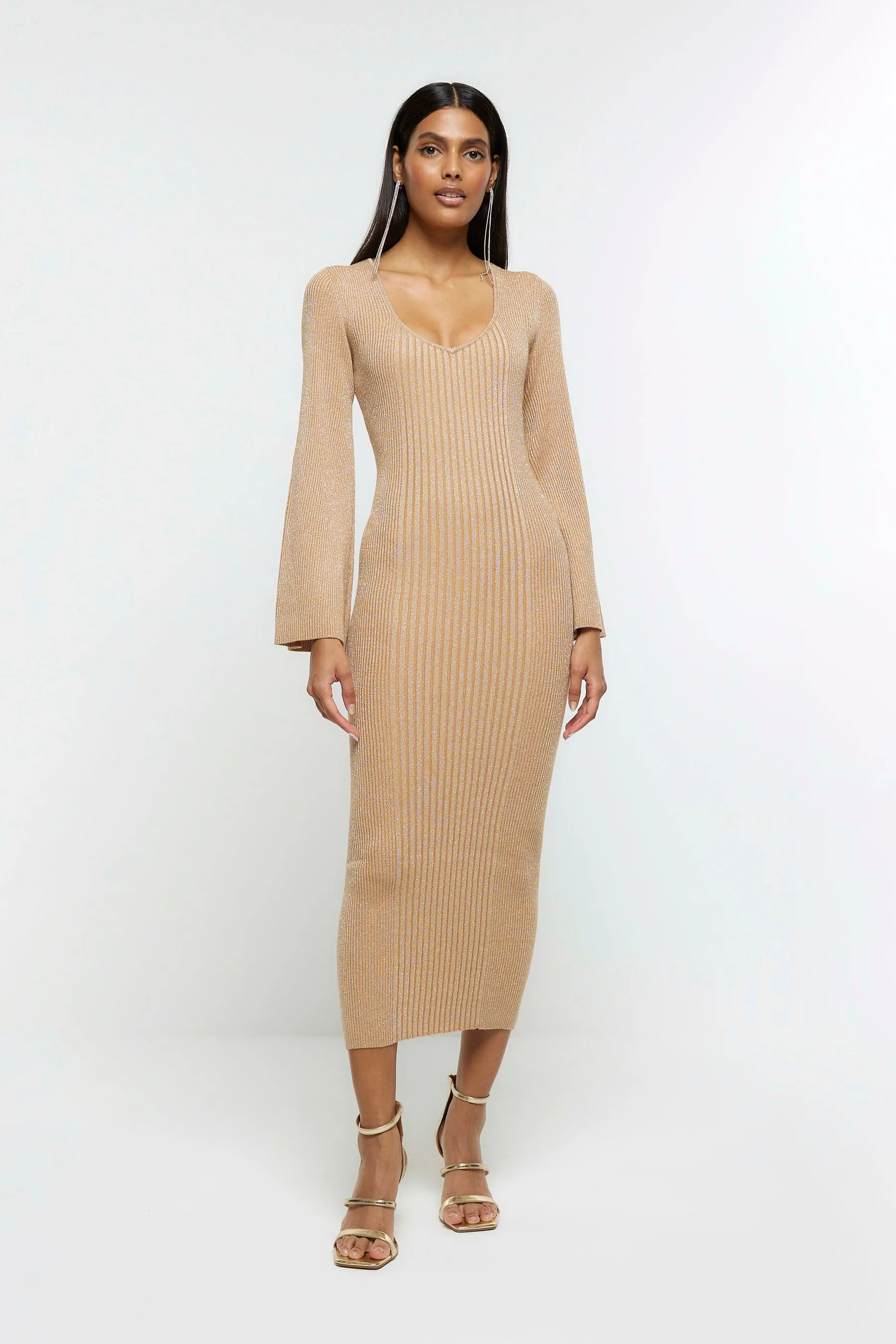 River Island Dettagli metallizzati - Abito midi