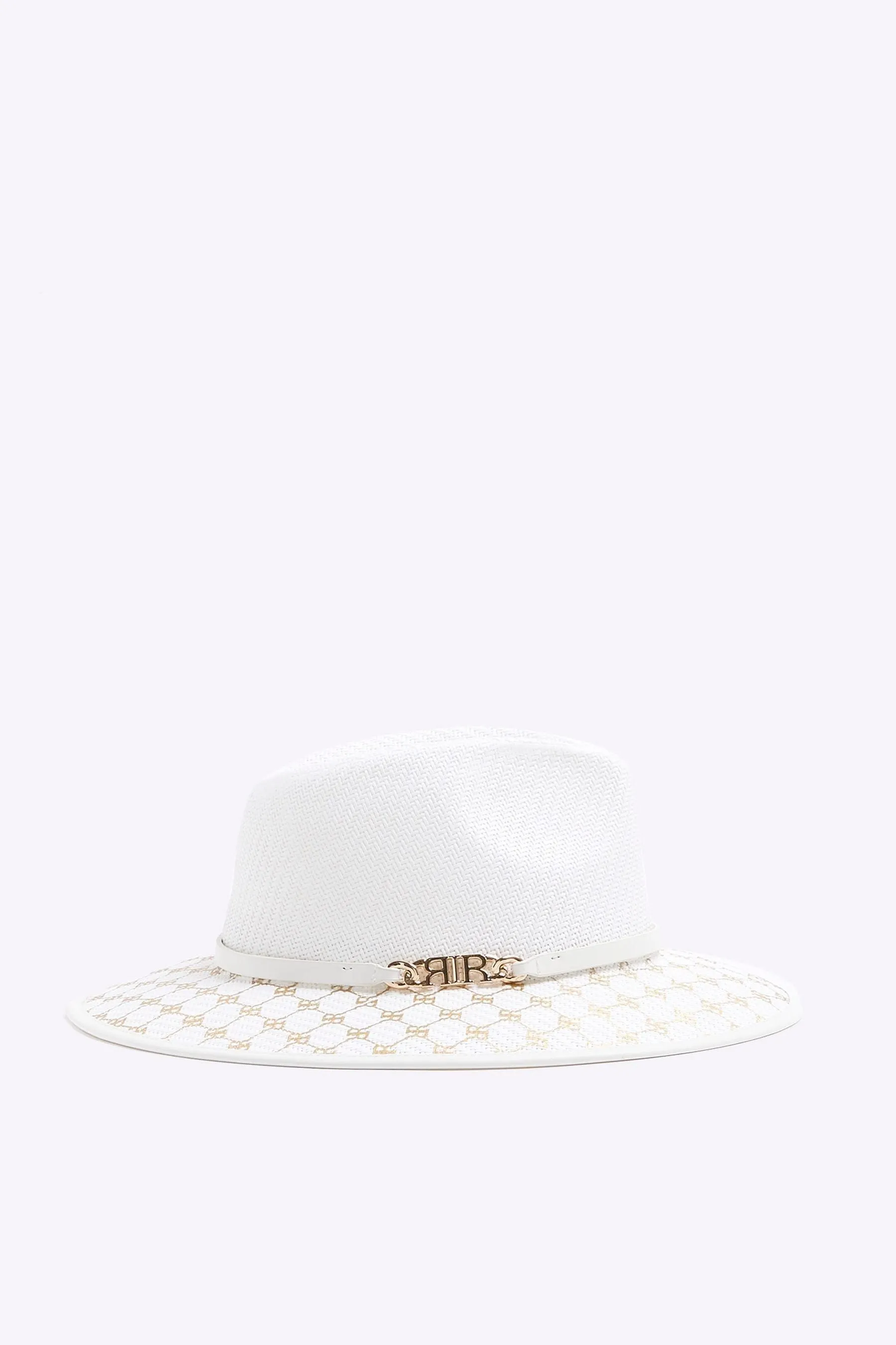River Island Dettagli metallizzati - Cappello fedora con monogramma