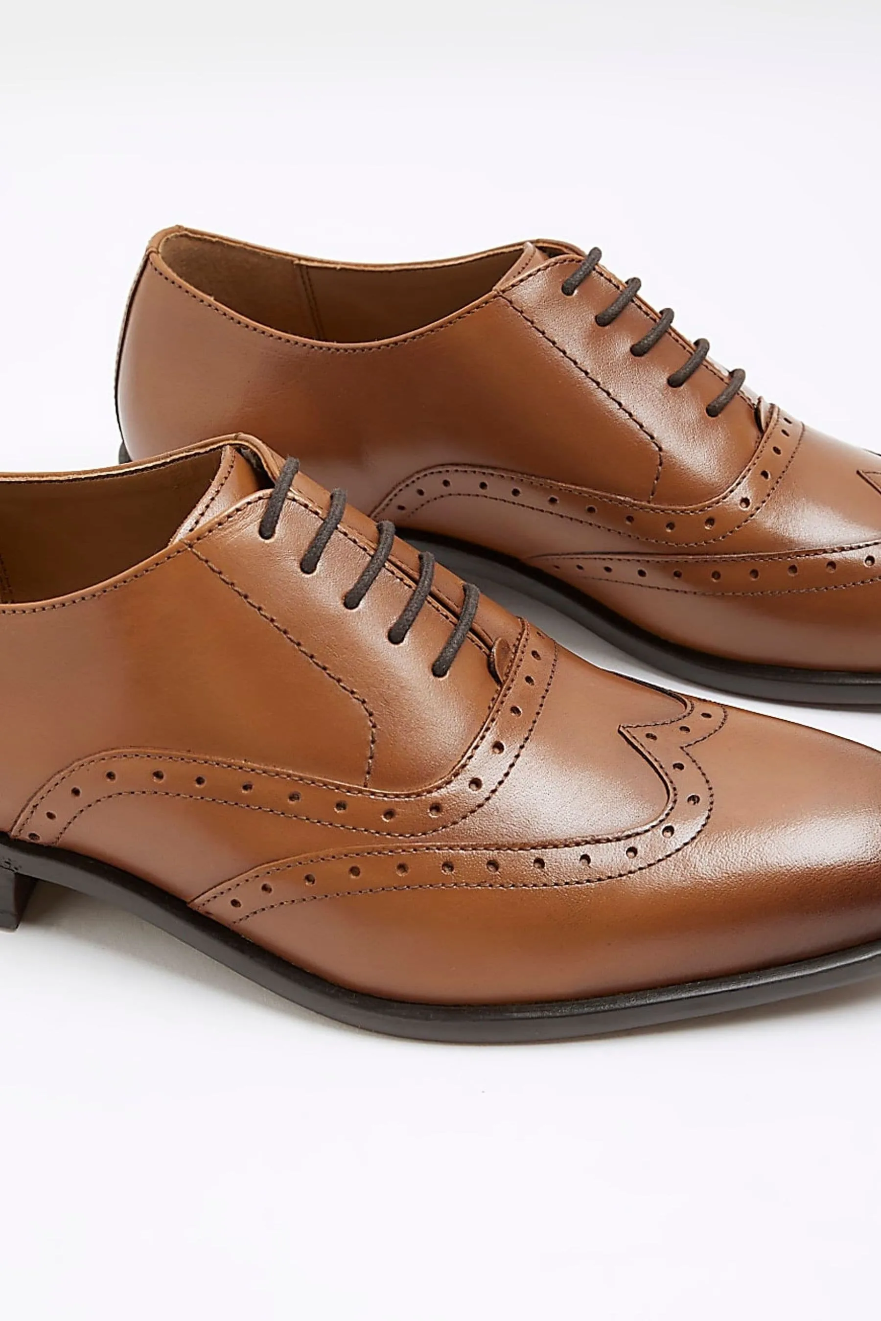 River Island Pizzo - Scarpe Derby in pelle brogue    
