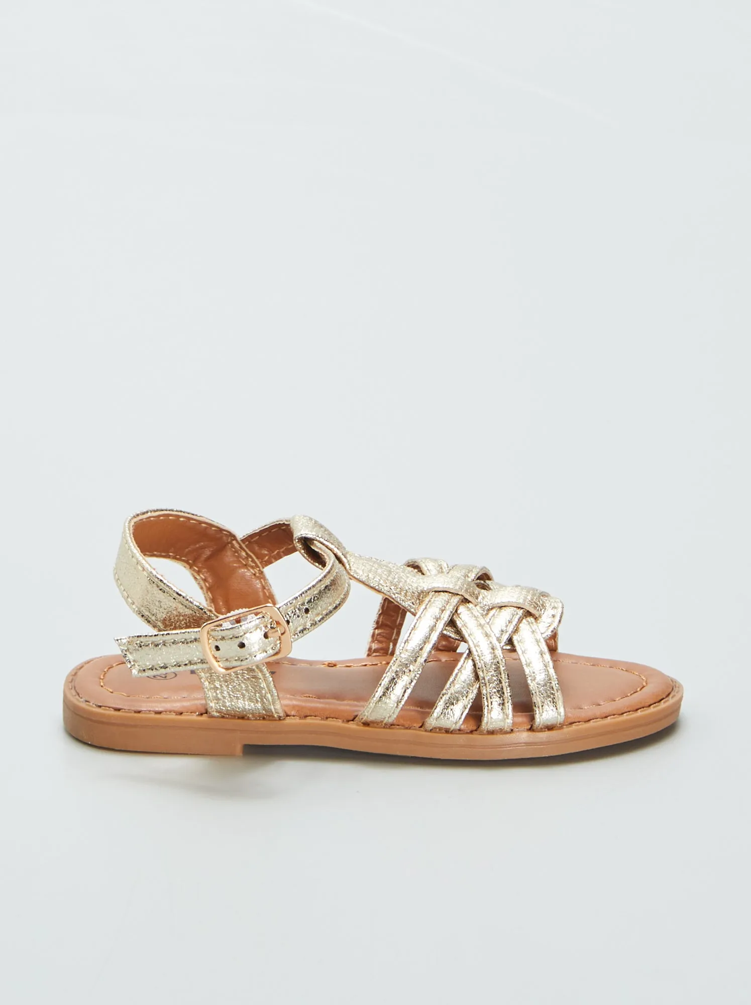 Sandali con cinturini metallizzati - BEIGE