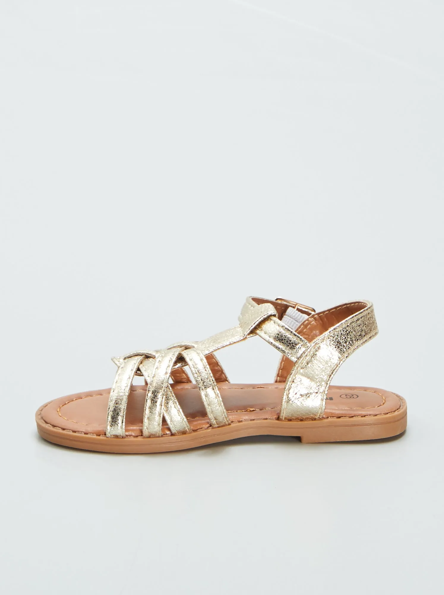 Sandali con cinturini metallizzati - BEIGE