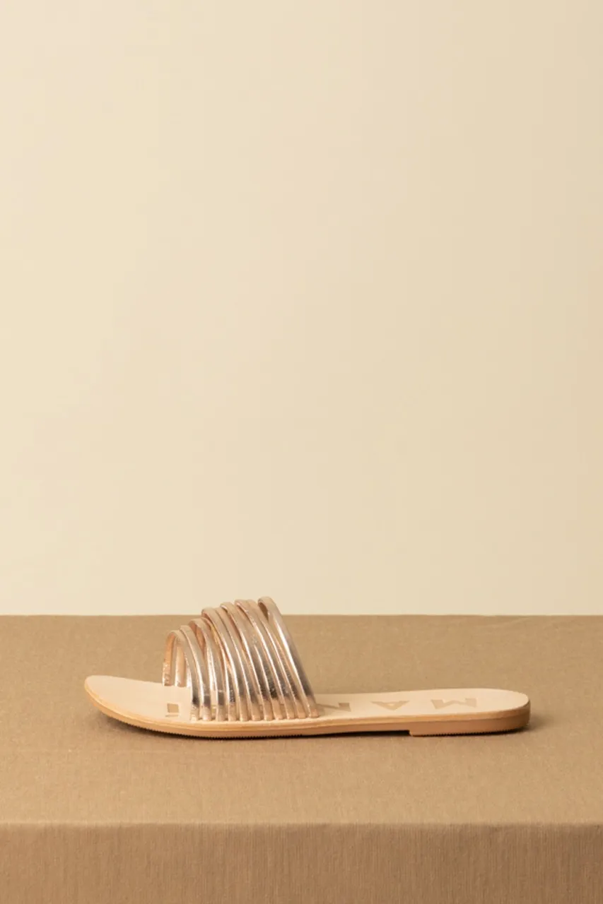Sandali flat Hollywood metallizzati PLATINUM-MULTI STRIPES