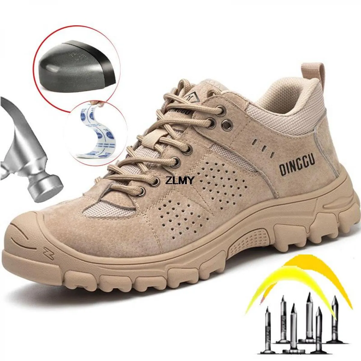 Scarpe antinfortunistiche da costruzione di alta qualità Scarpe da lavoro da uomo con punta in acciaio Stivali da lavoro antinfo