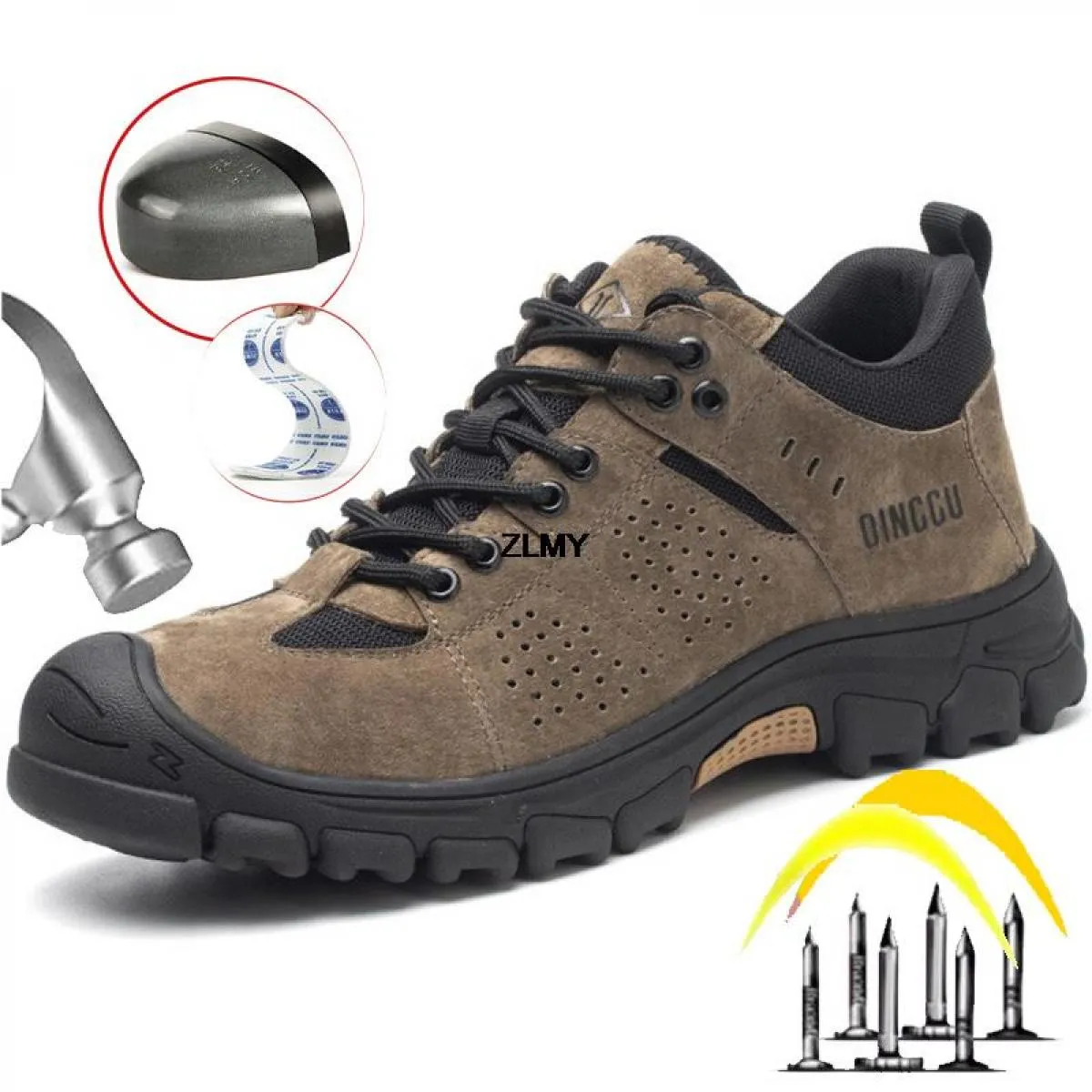 Scarpe antinfortunistiche da costruzione di alta qualità Scarpe da lavoro da uomo con punta in acciaio Stivali da lavoro antinfo