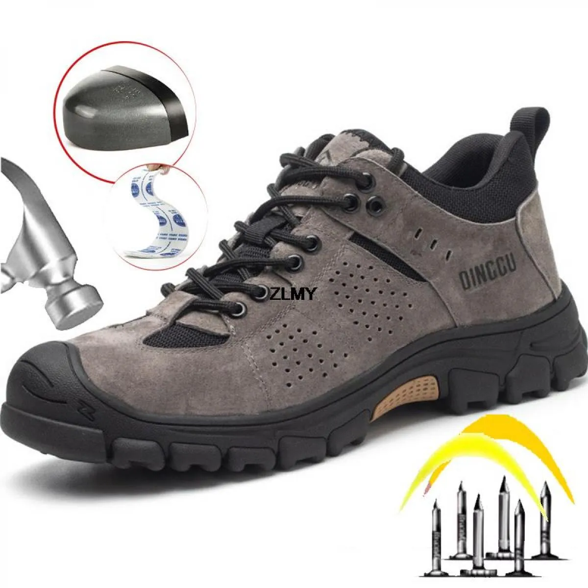Scarpe antinfortunistiche da costruzione di alta qualità Scarpe da lavoro da uomo con punta in acciaio Stivali da lavoro antinfo