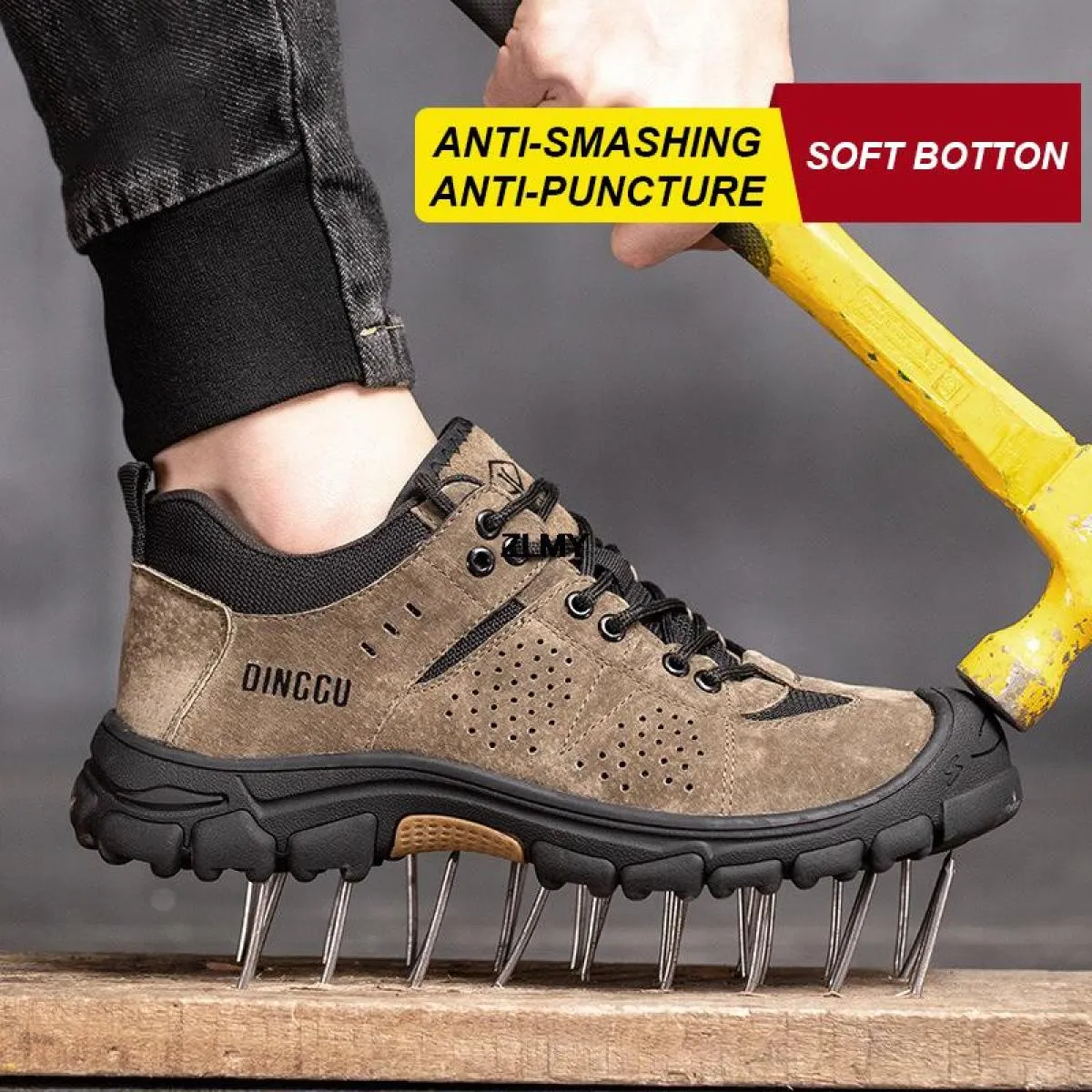 Scarpe antinfortunistiche da costruzione di alta qualità Scarpe da lavoro da uomo con punta in acciaio Stivali da lavoro antinfo
