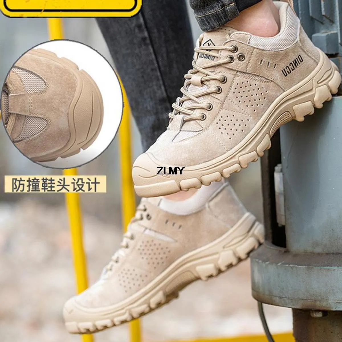 Scarpe antinfortunistiche da costruzione di alta qualità Scarpe da lavoro da uomo con punta in acciaio Stivali da lavoro antinfo