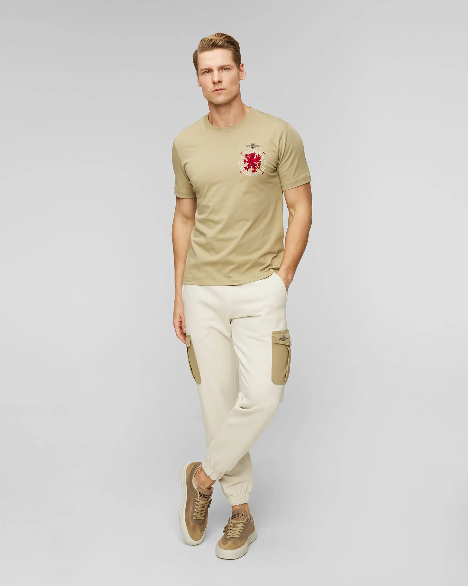 Scarpe beige da uomo Aeronautica Militare 241SC264CT3258-57538