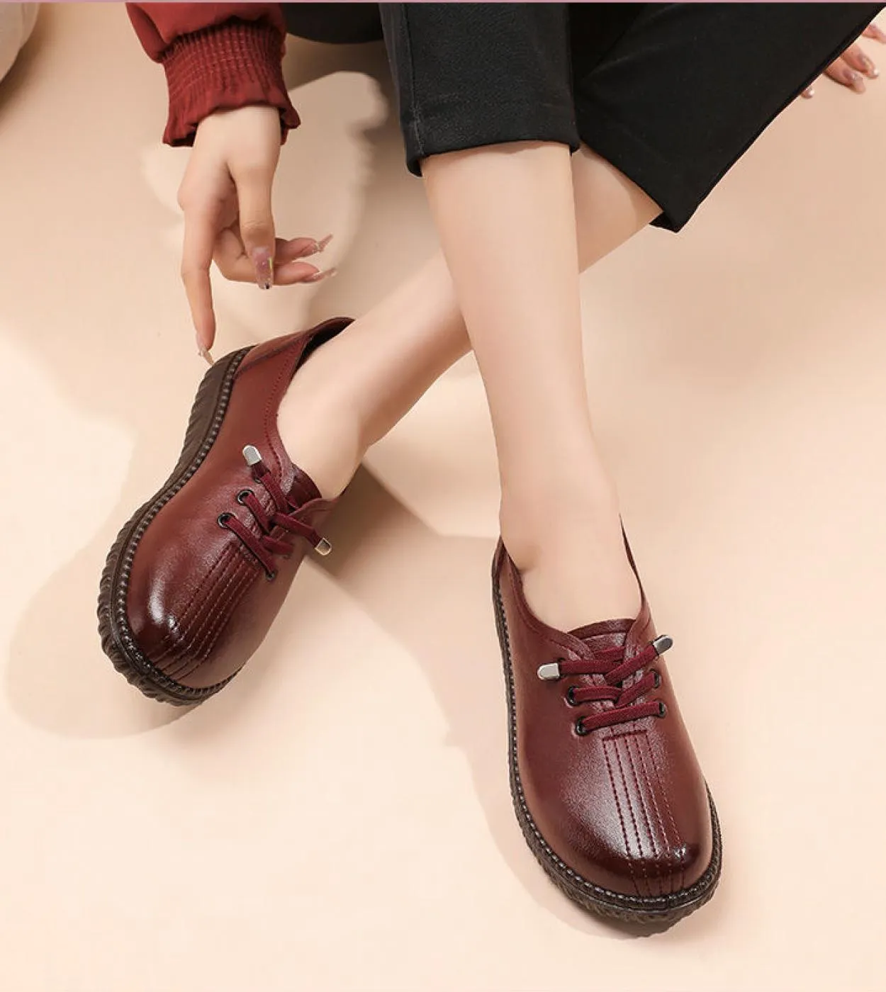 Scarpe casual da donna primavera Scarpe da donna in vera pelle Slipon Scarpe da donna Scarpe da guida femminili Appartamenti di
