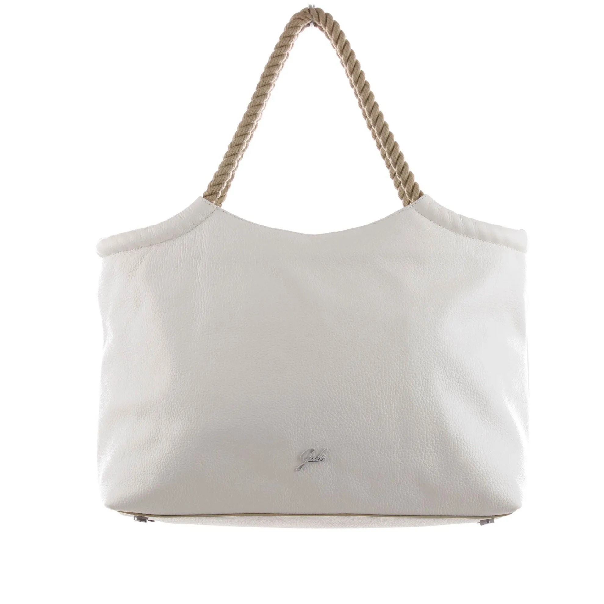 Shopper raffaella l in pelle con manici in corda