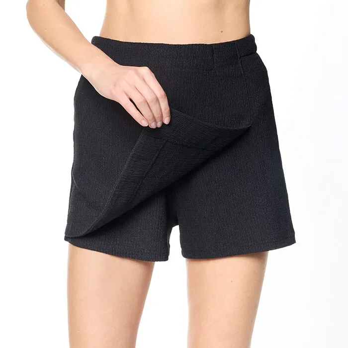 Short nero in tessuto