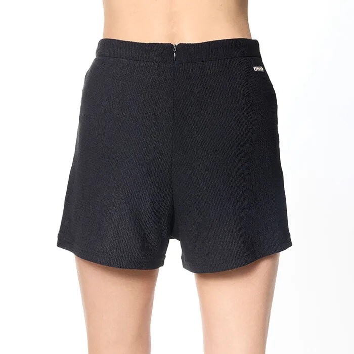 Short nero in tessuto