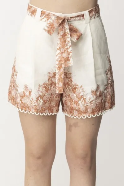 Shorts in lino stampa floreale ST TOILE DE JOUY NEVE/PAPAYA
