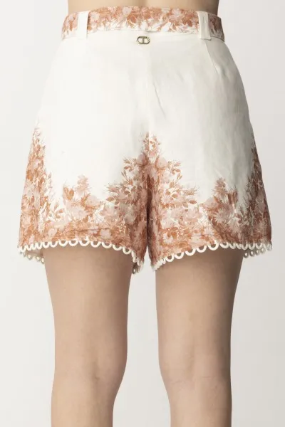 Shorts in lino stampa floreale ST TOILE DE JOUY NEVE/PAPAYA