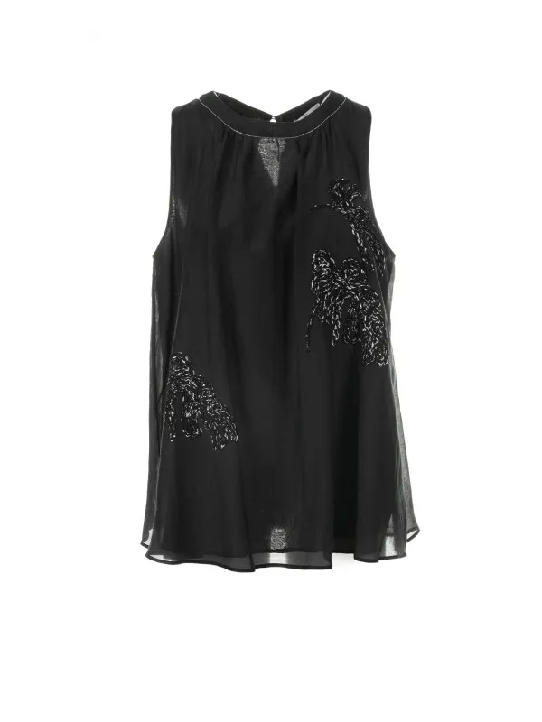 Sleeveless black top
