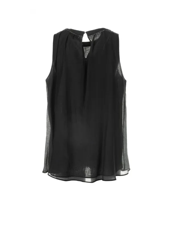 Sleeveless black top