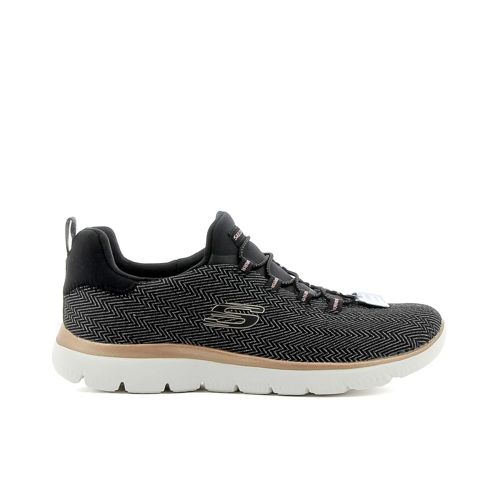 Sneakers nere in tessuto spigato