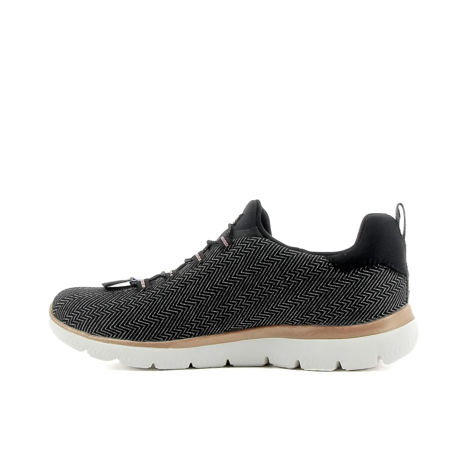 Sneakers nere in tessuto spigato