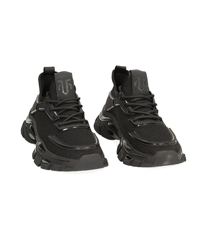 Sneakers nere in tessuto