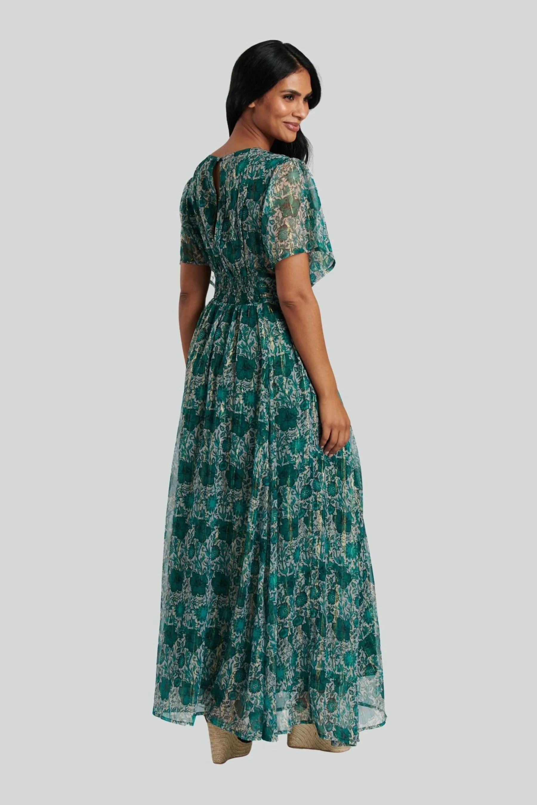 South Beach Dettagli metallizzati - Abito midi in chiffon con bottoni