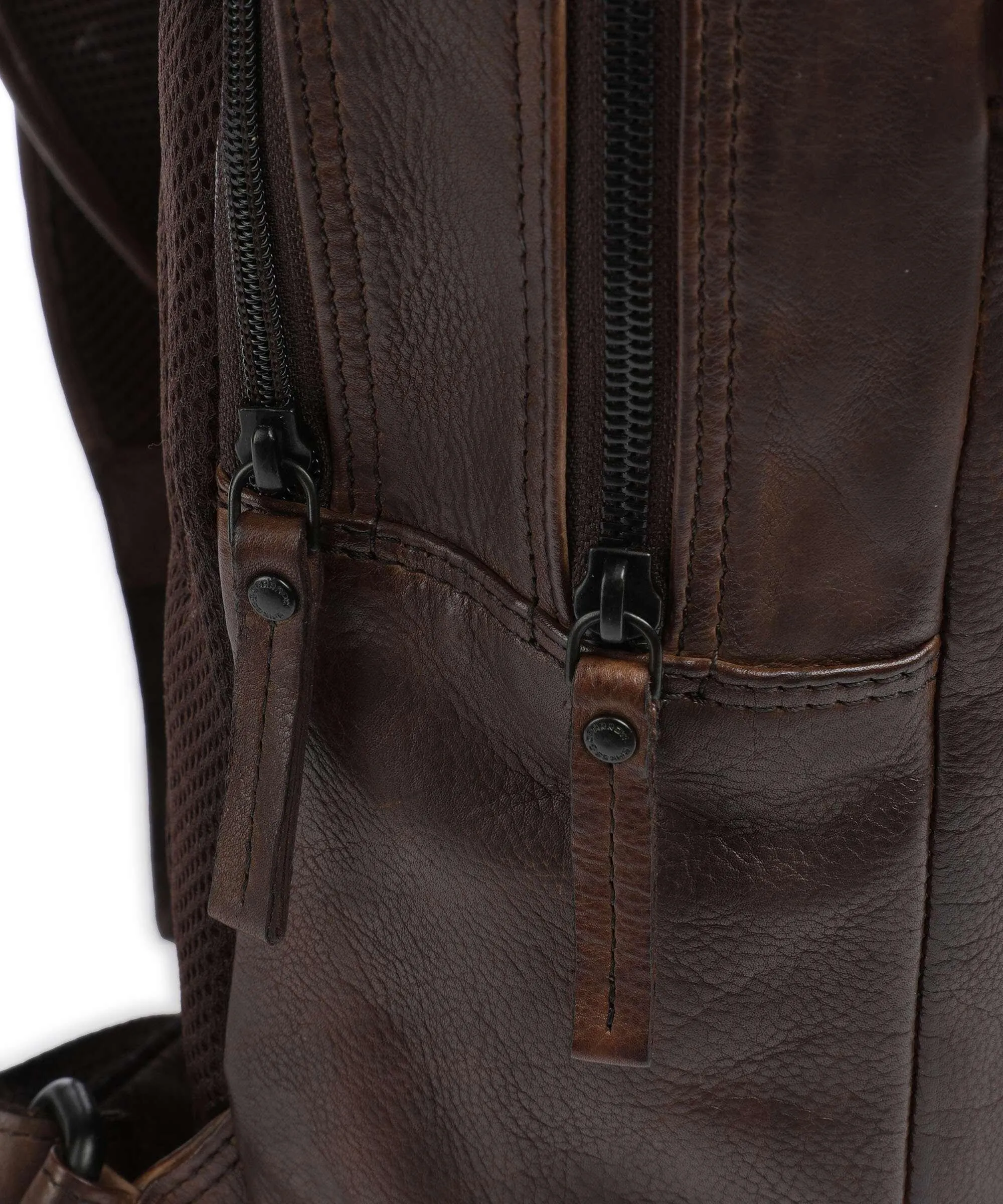  Spikes & Sparrow Apache Zaino pelle granulata marrone scuro  