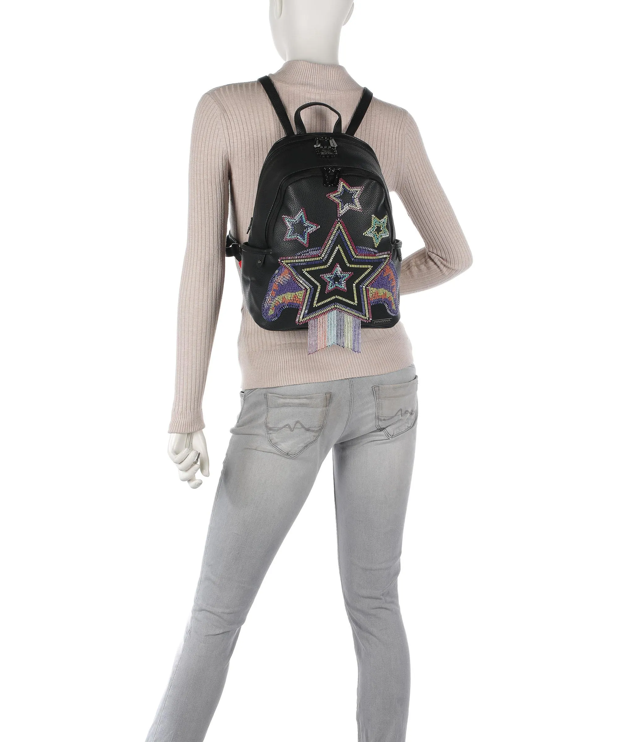  Sprayground Ai Beaded Shark Zaino pelle sintetica nero  