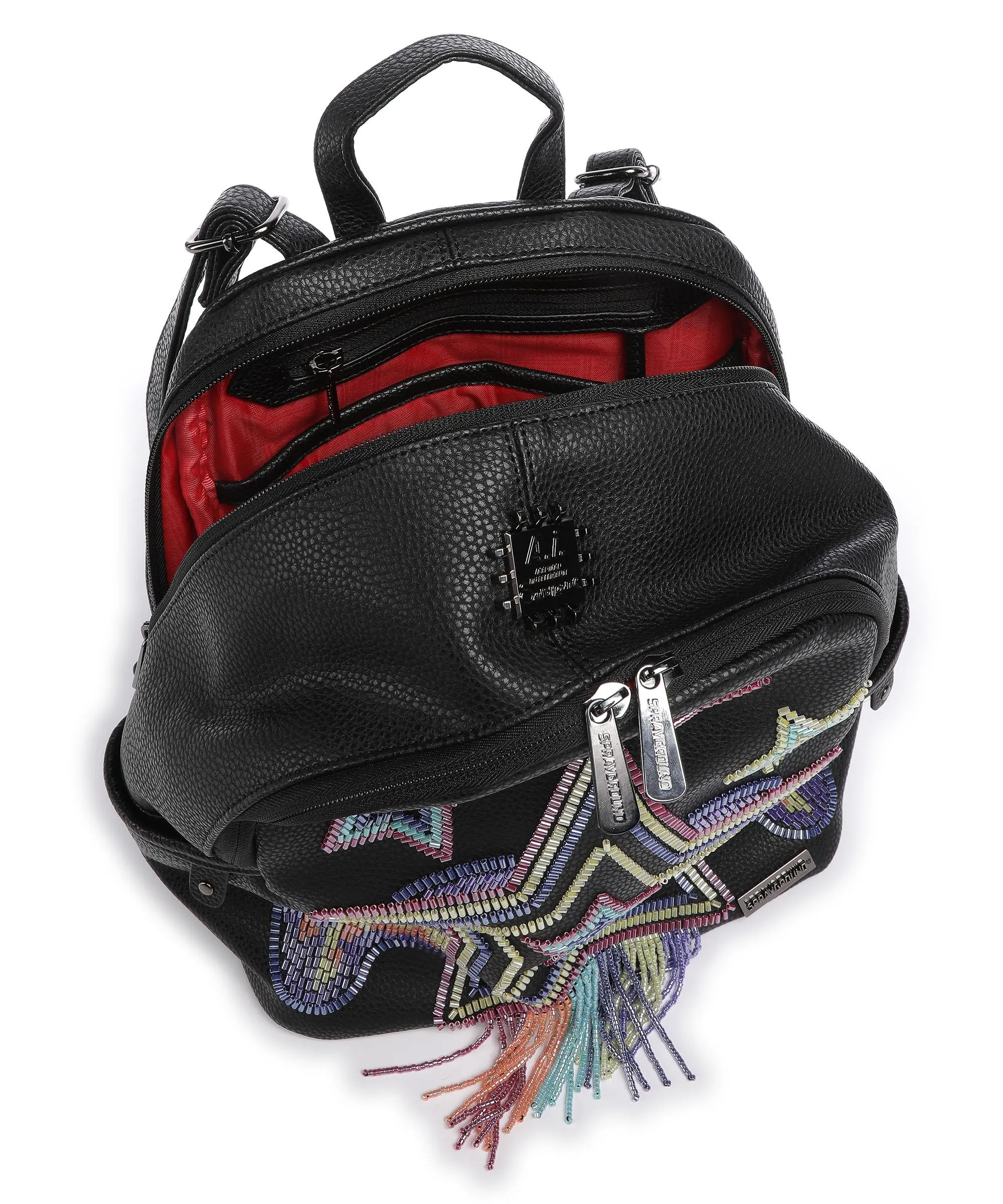  Sprayground Ai Beaded Shark Zaino pelle sintetica nero  