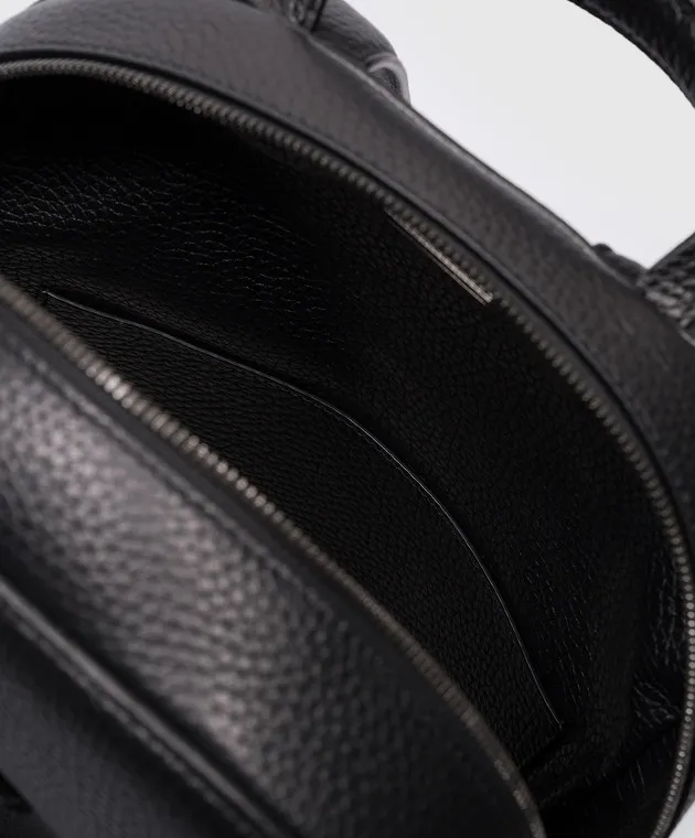 Stefano Ricci Zaino in pelle nera con stemma logo ND150UVD