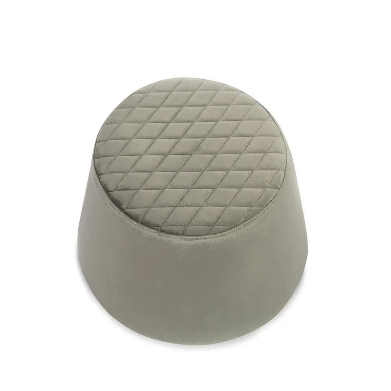 Stones Pouf in velluto, grigio
