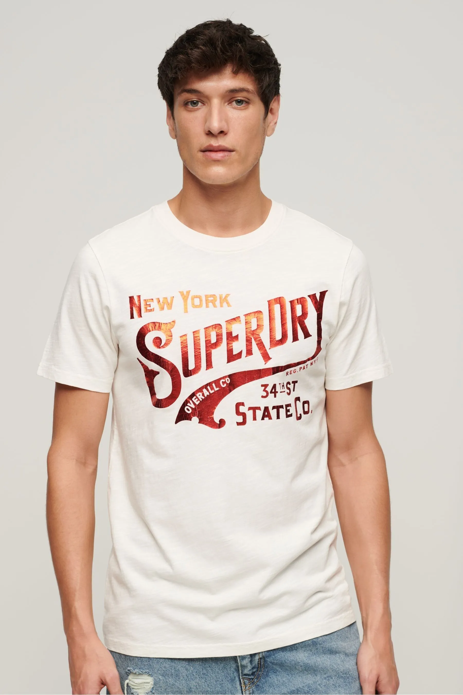T-shirt con grafica Superdry Dettagli metallizzati Abbigliamento da lavoro