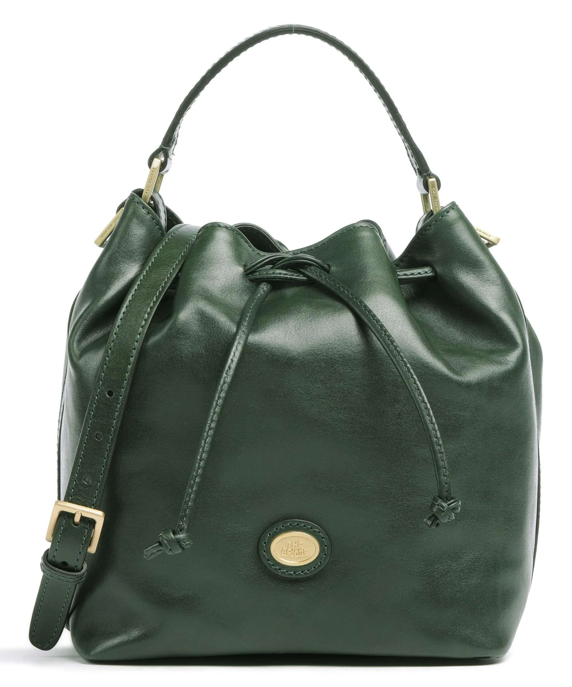  The Bridge Story Donna Borsa a secchiello pelle a grana fine verde scuro  