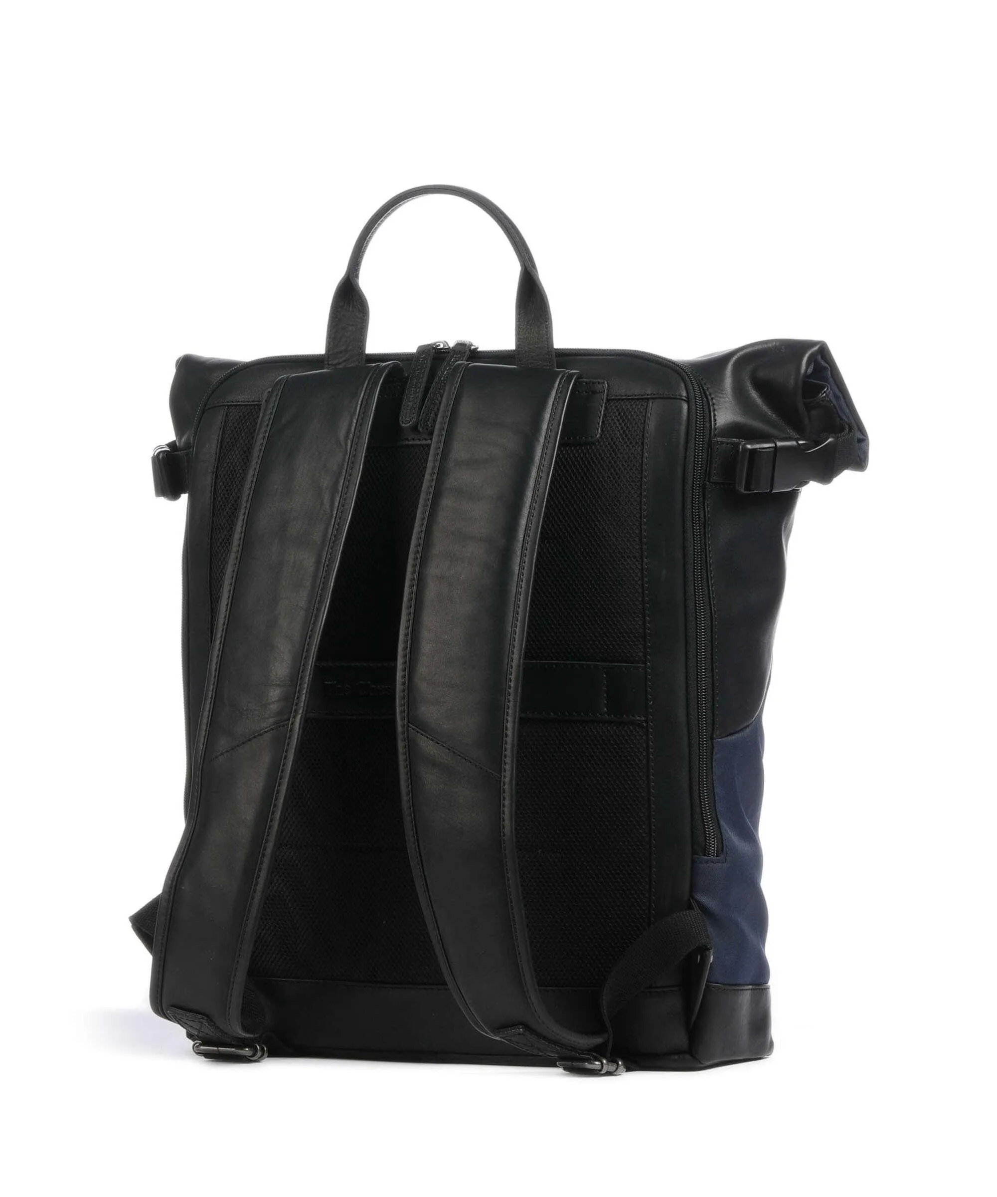  The Chesterfield Brand Fusion Bornholm Zaino roll-top 17″ nylon, pelle navy  