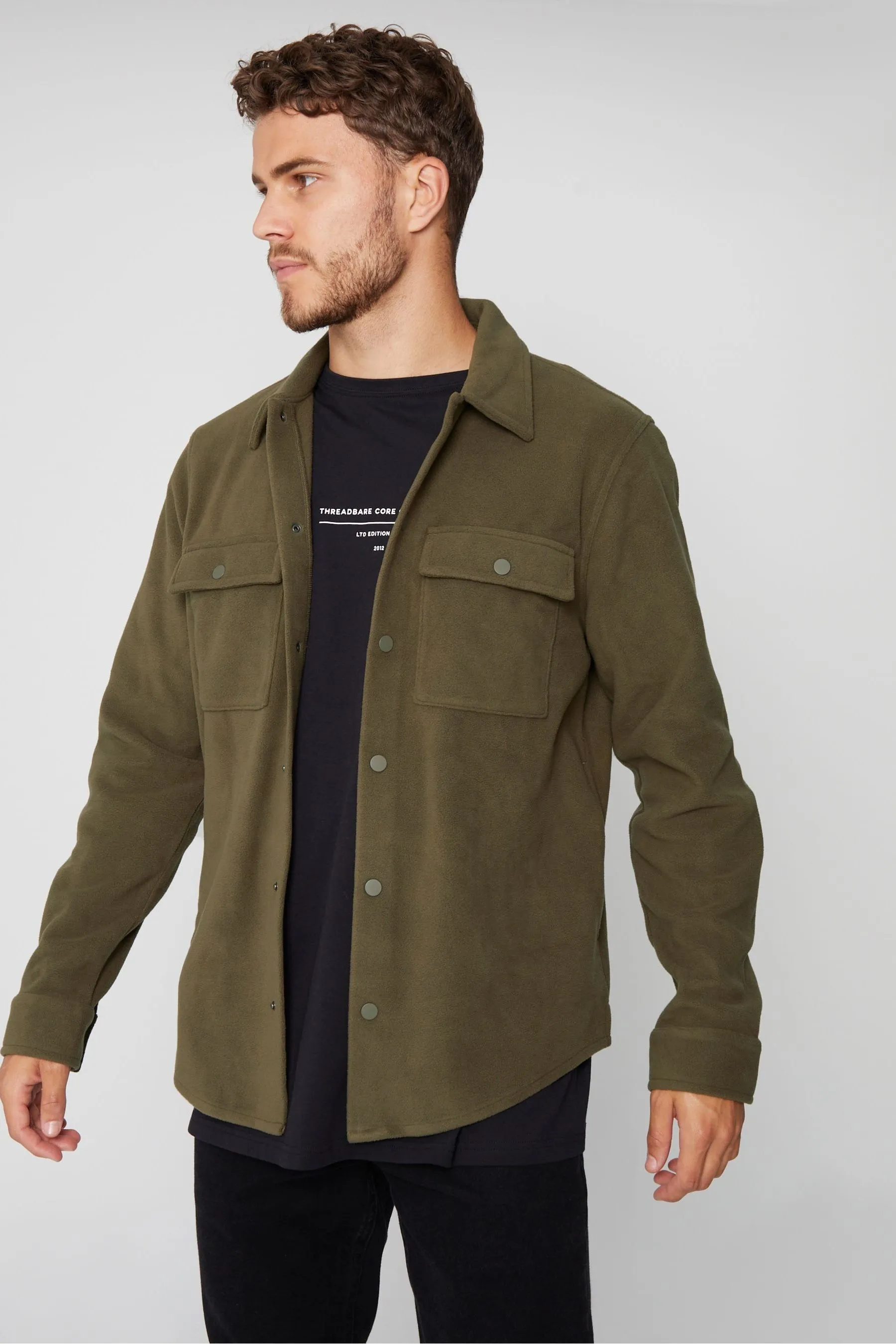 Threadbare - Giacca stile camicia in micro pile