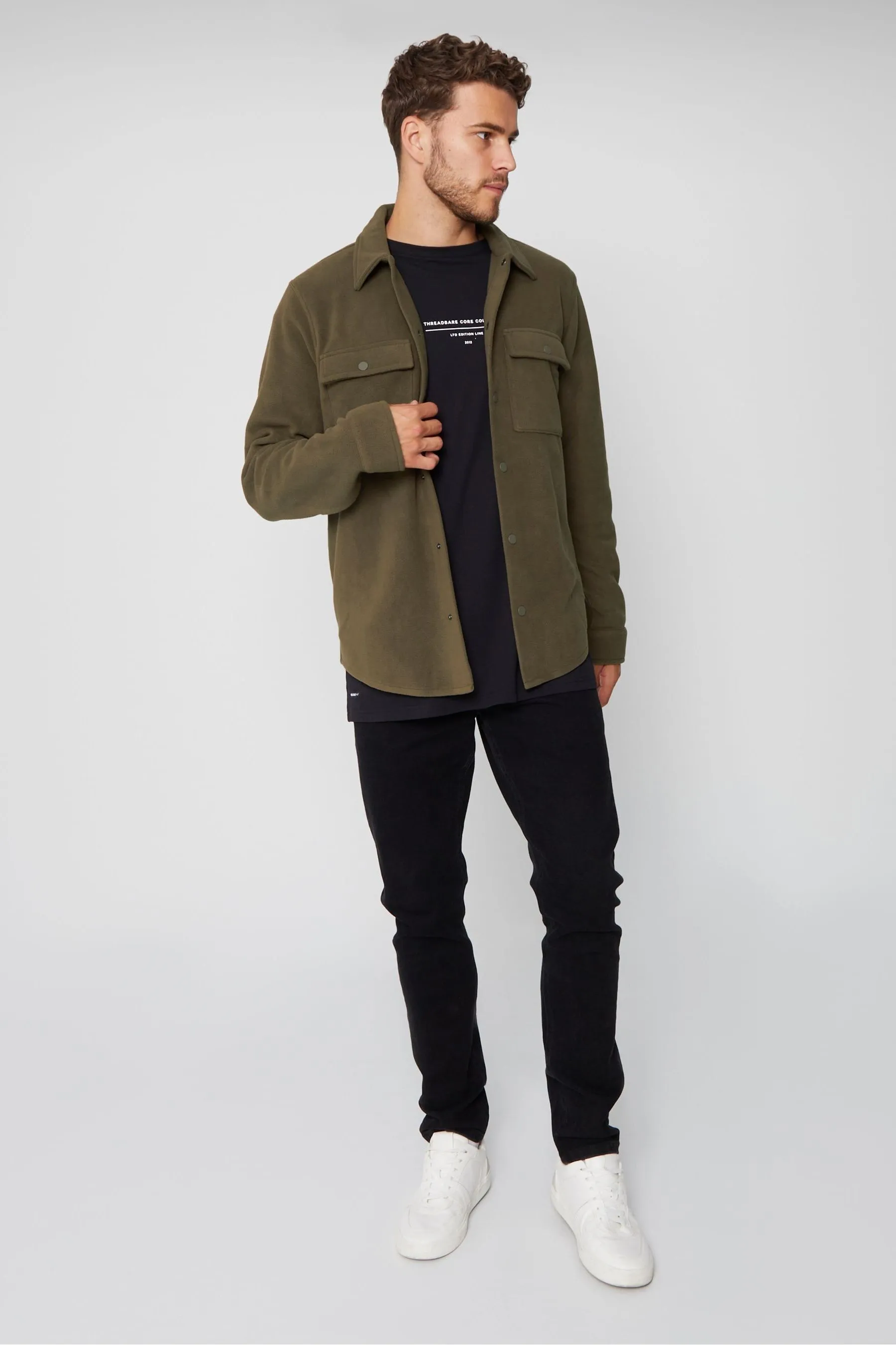 Threadbare - Giacca stile camicia in micro pile