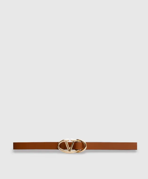 Valentino Cintura in pelle marrone con logo VLogo Signature 5W2T0SK1FZC