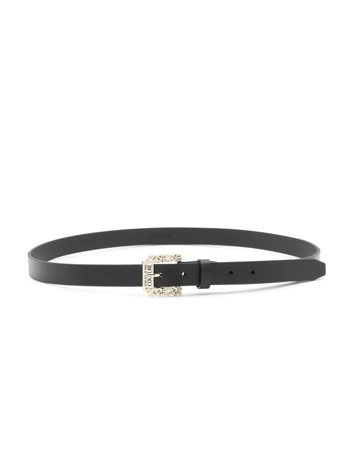 Versace Jeans Couture cintura in pelle con fibbia barocca nero