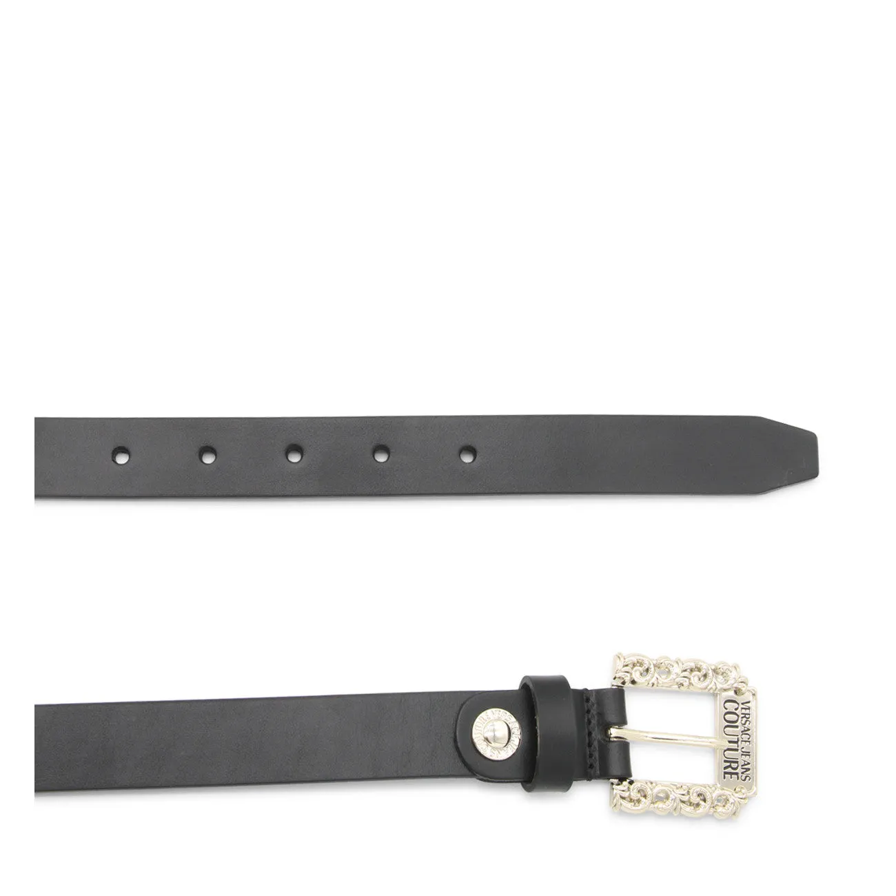 Versace Jeans Couture cintura in pelle con fibbia barocca nero