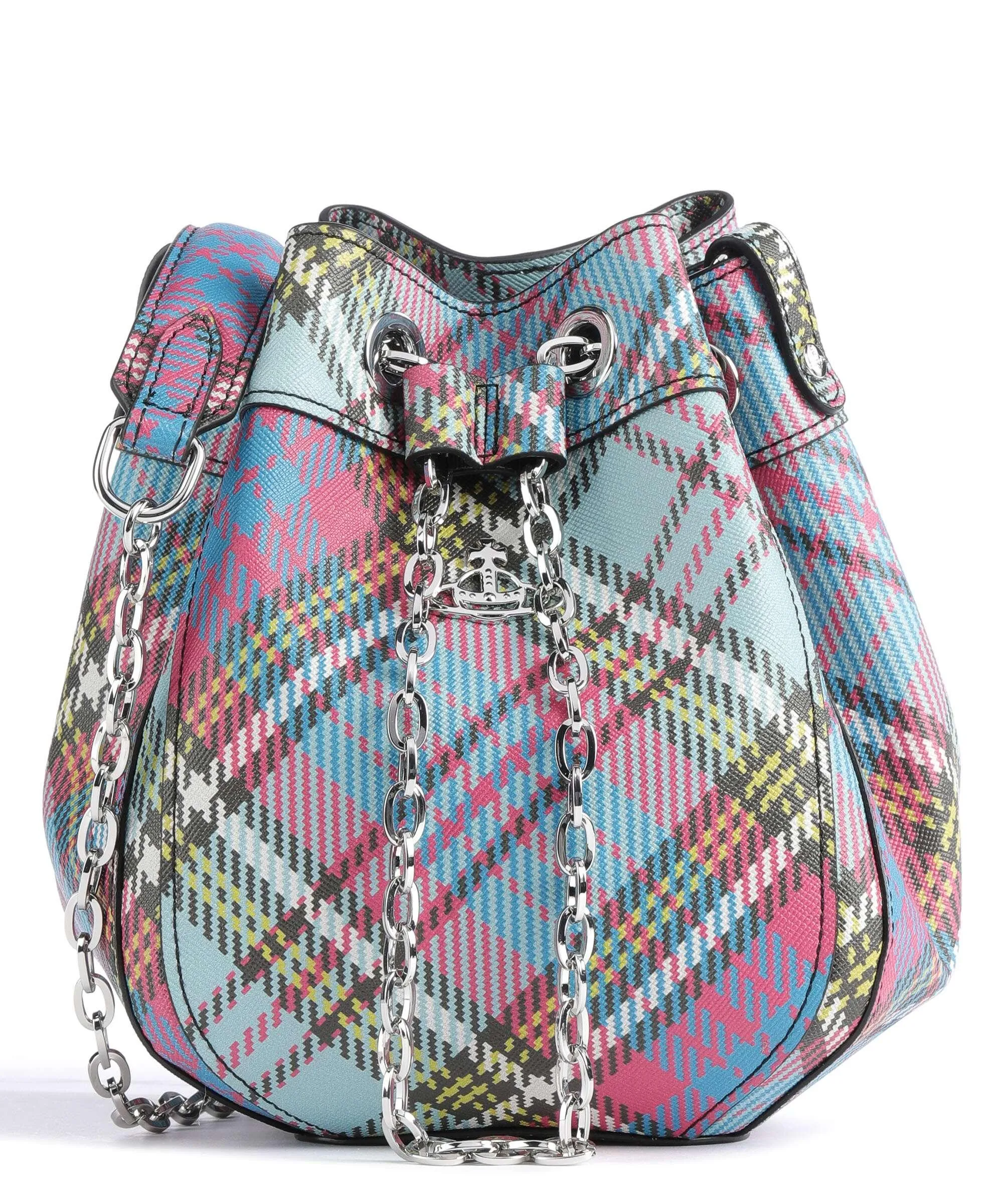  Vivienne Westwood Chrissy Saffiano Biogreen Small Borsa a secchiello pelle sintetica multicolore  