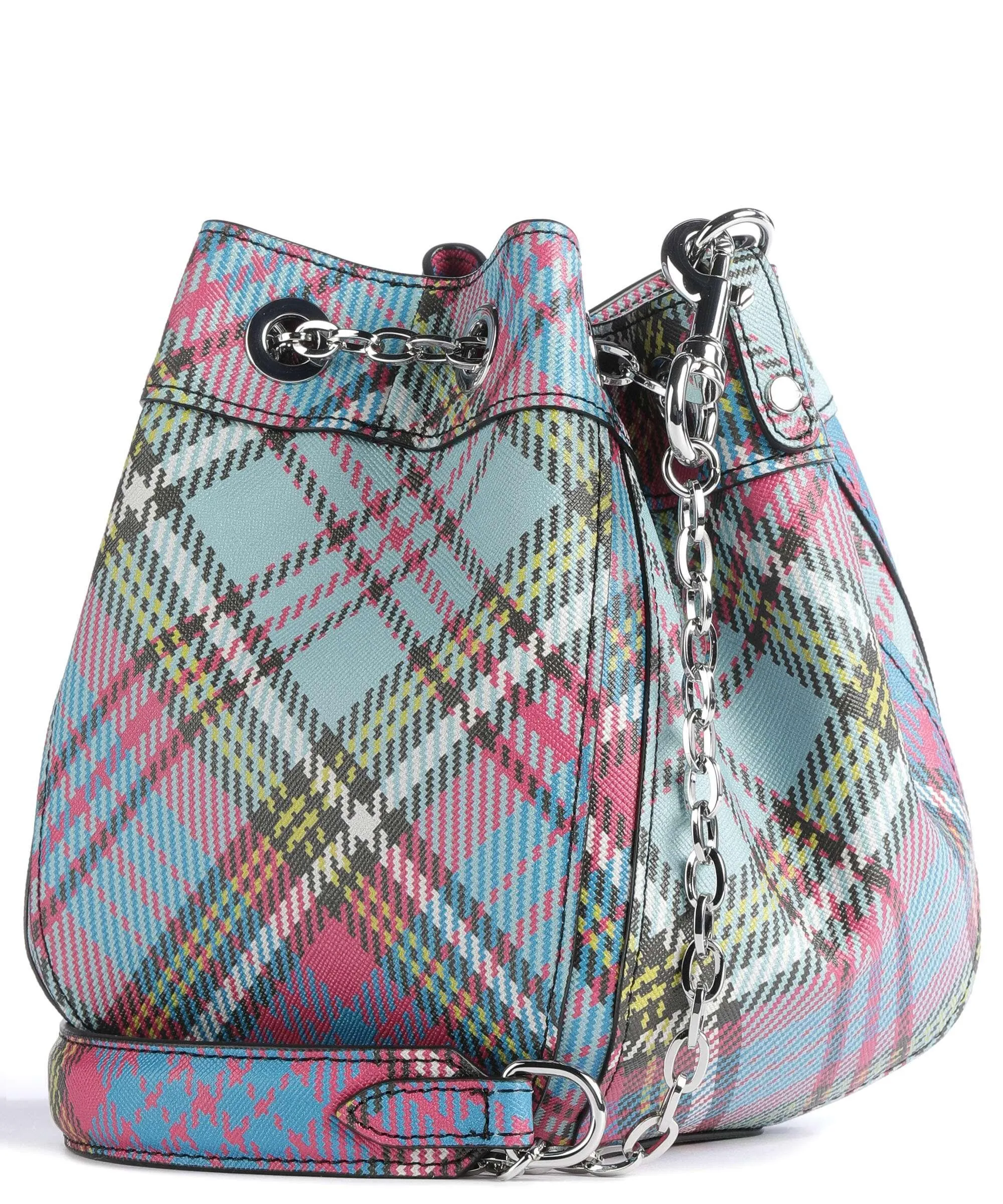  Vivienne Westwood Chrissy Saffiano Biogreen Small Borsa a secchiello pelle sintetica multicolore  