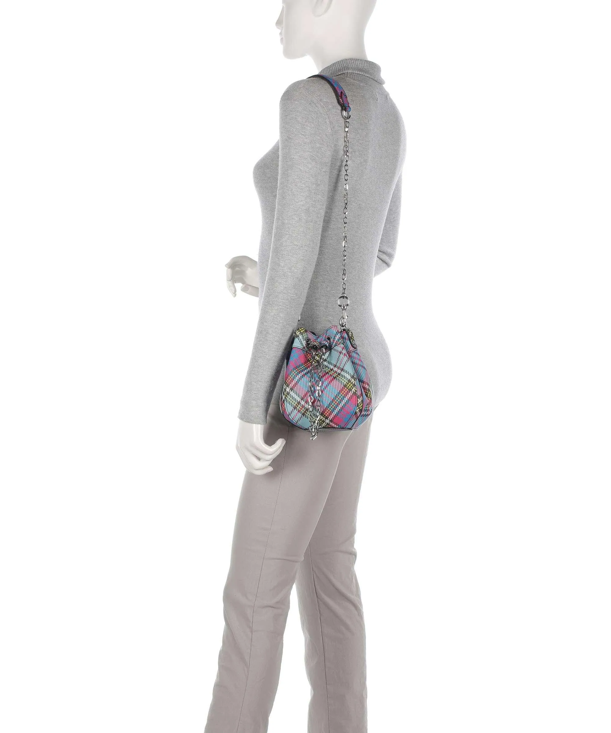  Vivienne Westwood Chrissy Saffiano Biogreen Small Borsa a secchiello pelle sintetica multicolore  