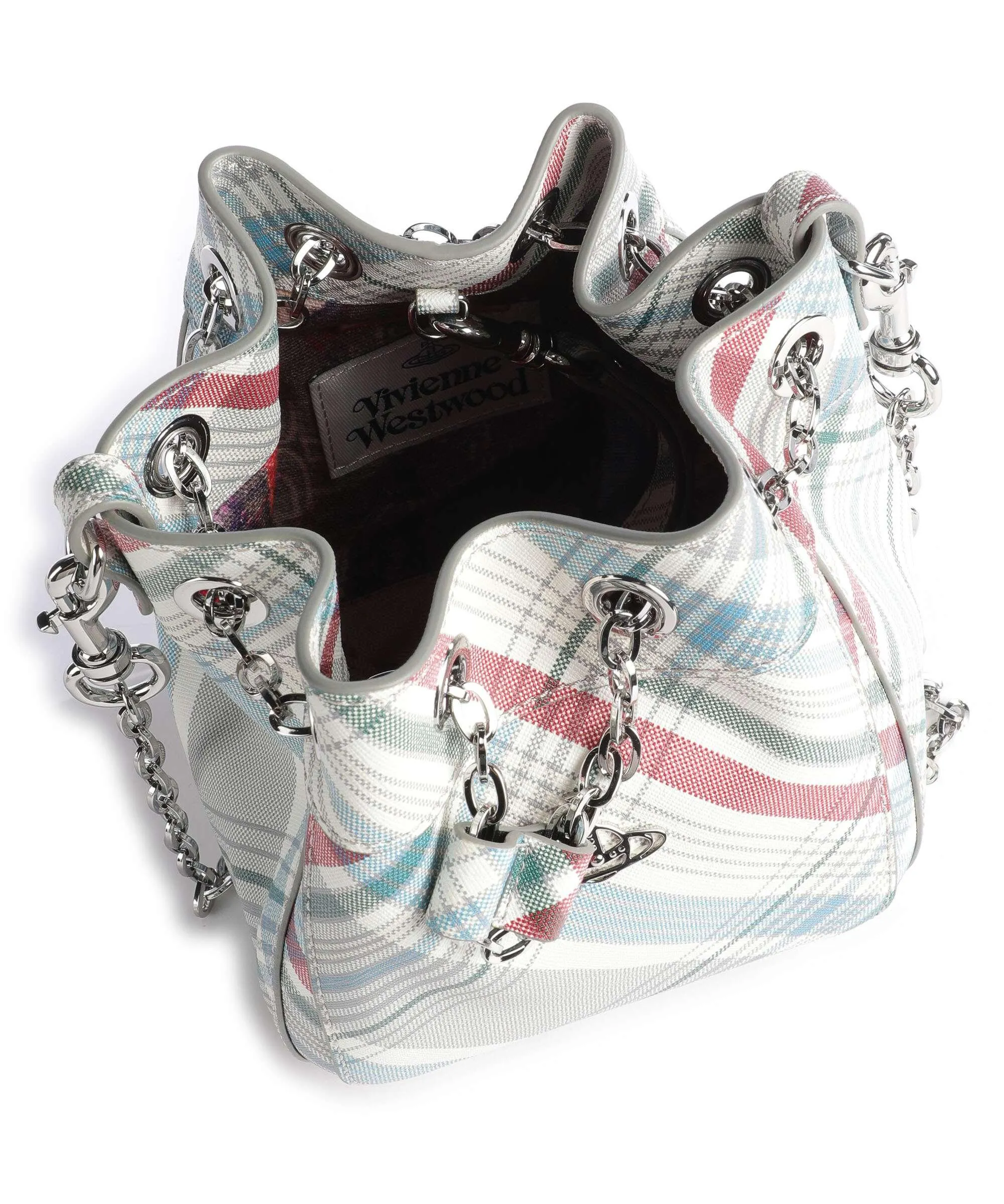  Vivienne Westwood Chrissy Saffiano Small Borsa a secchiello pelle di vitello grana multicolore  