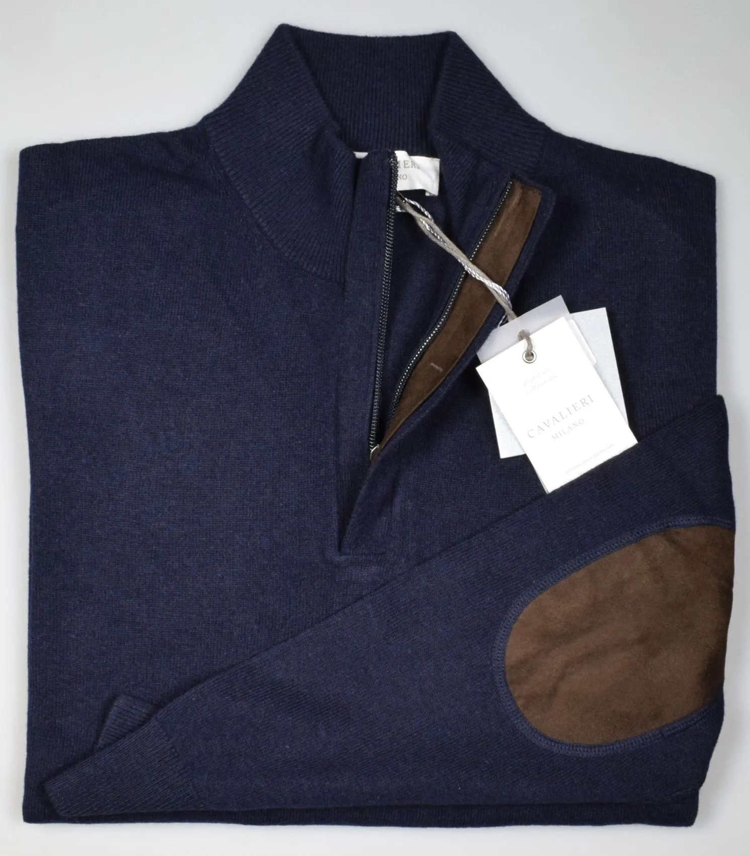 Wolf with zip and knights cashmere wool patches