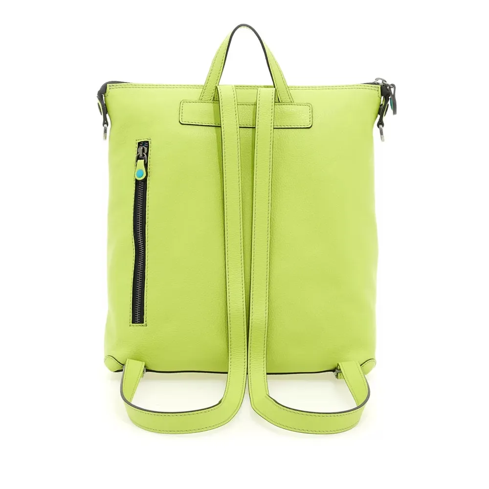 Zaino Donna GABS Lolita Medium in Pelle Martellata colore Cyber Lime