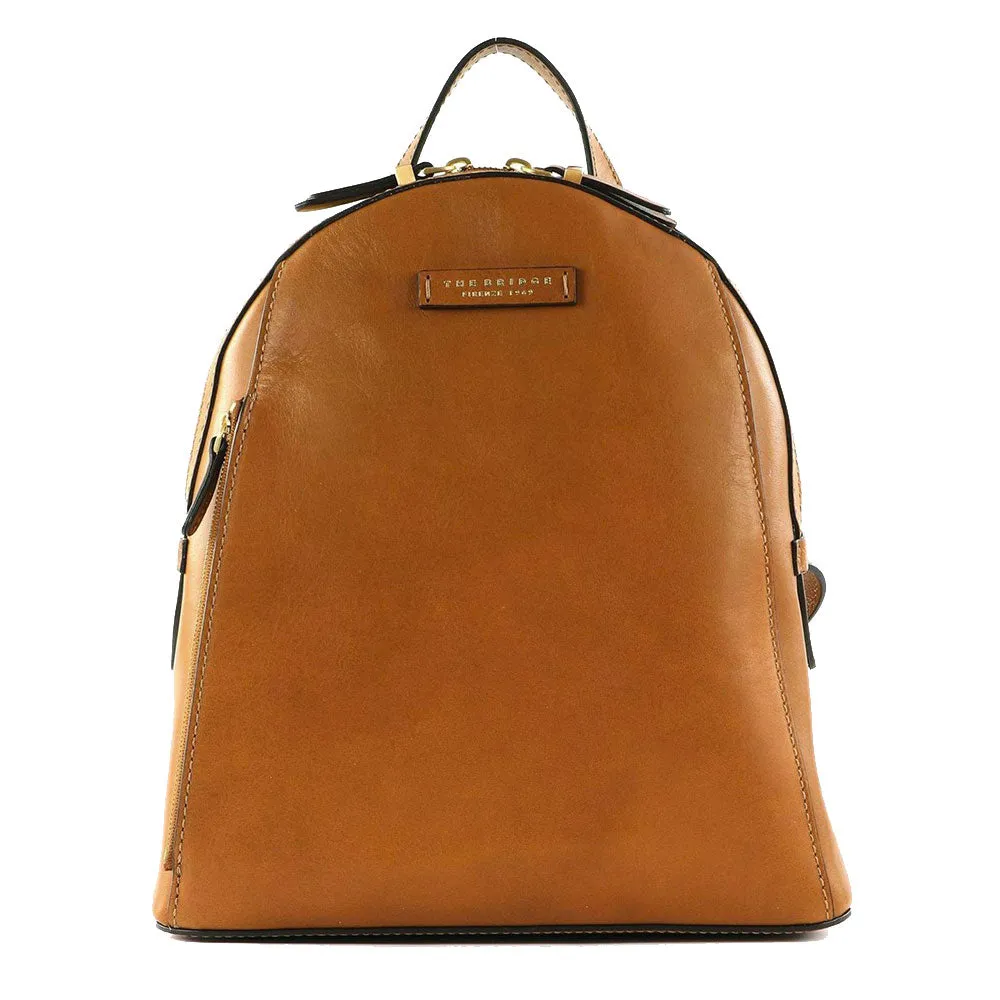 Zaino Donna THE BRIDGE linea Costanza in Pelle color Cognac