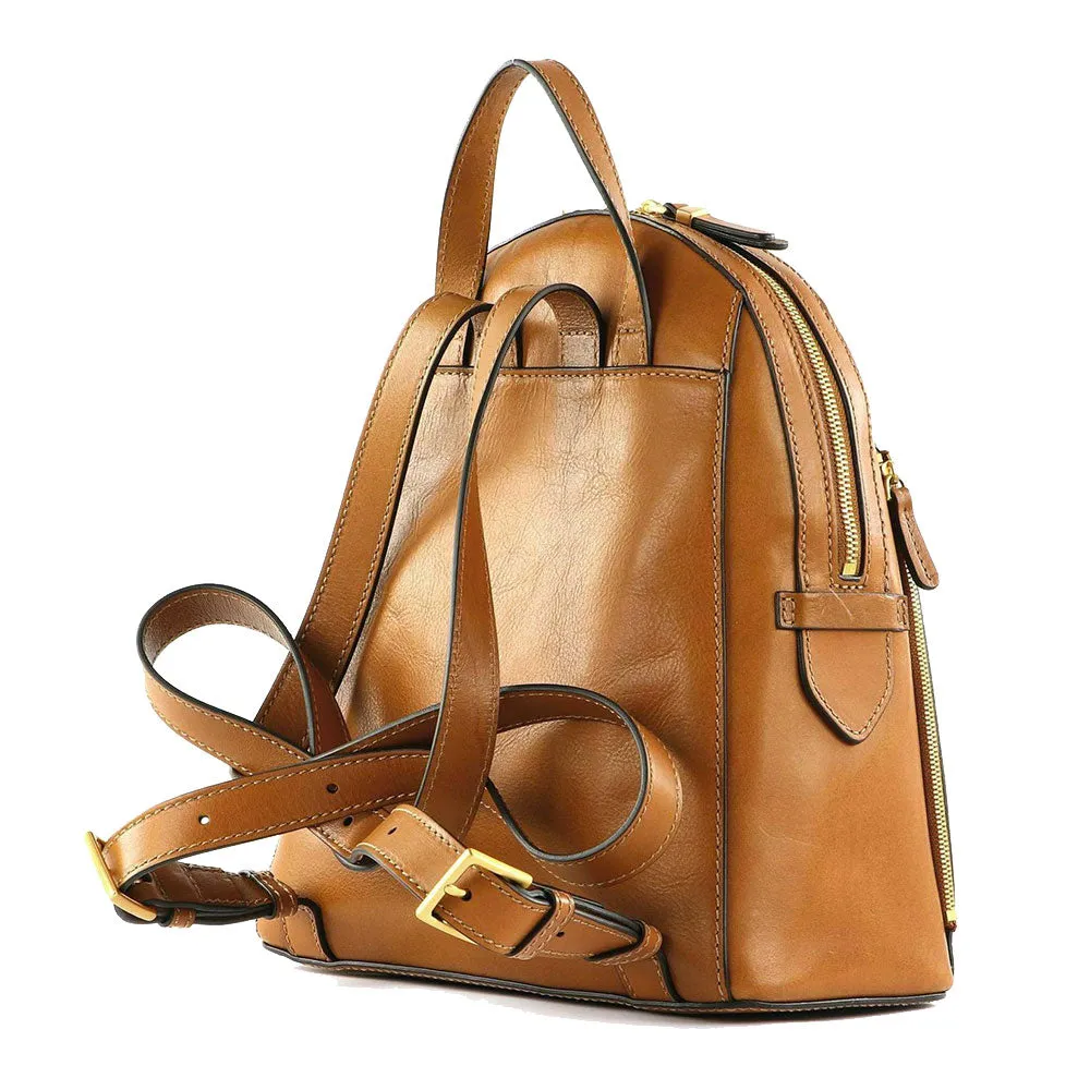 Zaino Donna THE BRIDGE linea Costanza in Pelle color Cognac