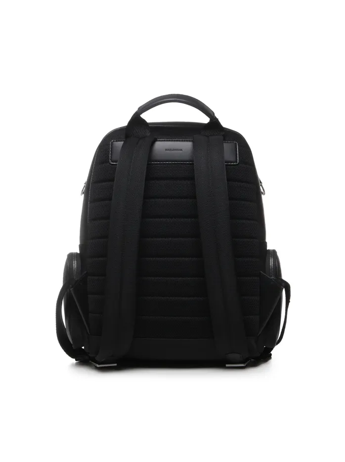 ZAINO IN PELLE DI VITELLO GRANATA E NYLON